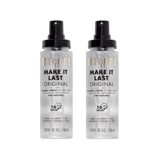 Milani Setting Spray + Primer, Make It Last Original - Natural Finish with Niacinamide for Hydration, Setting Spray for Makeup and Face Primer, 3-in-1 Prime + Hydrate + Set, 2.03 Fl. Oz - 2 Pack