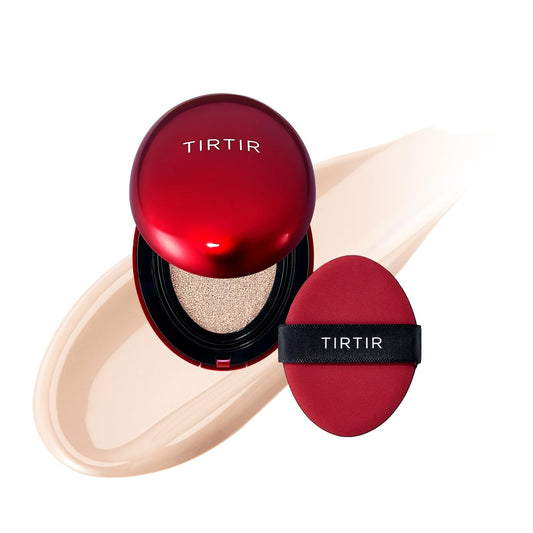 [*Mini Size*] TIRTIR Mask Fit Red Cushion Foundation | Full coverage, Weightless, Skin fit, Satin Glow Finish, Korean Makeup, beauty, Tattoo cover up, Buildable (#15C Fair Porcelain, 0.15 Fl Oz)