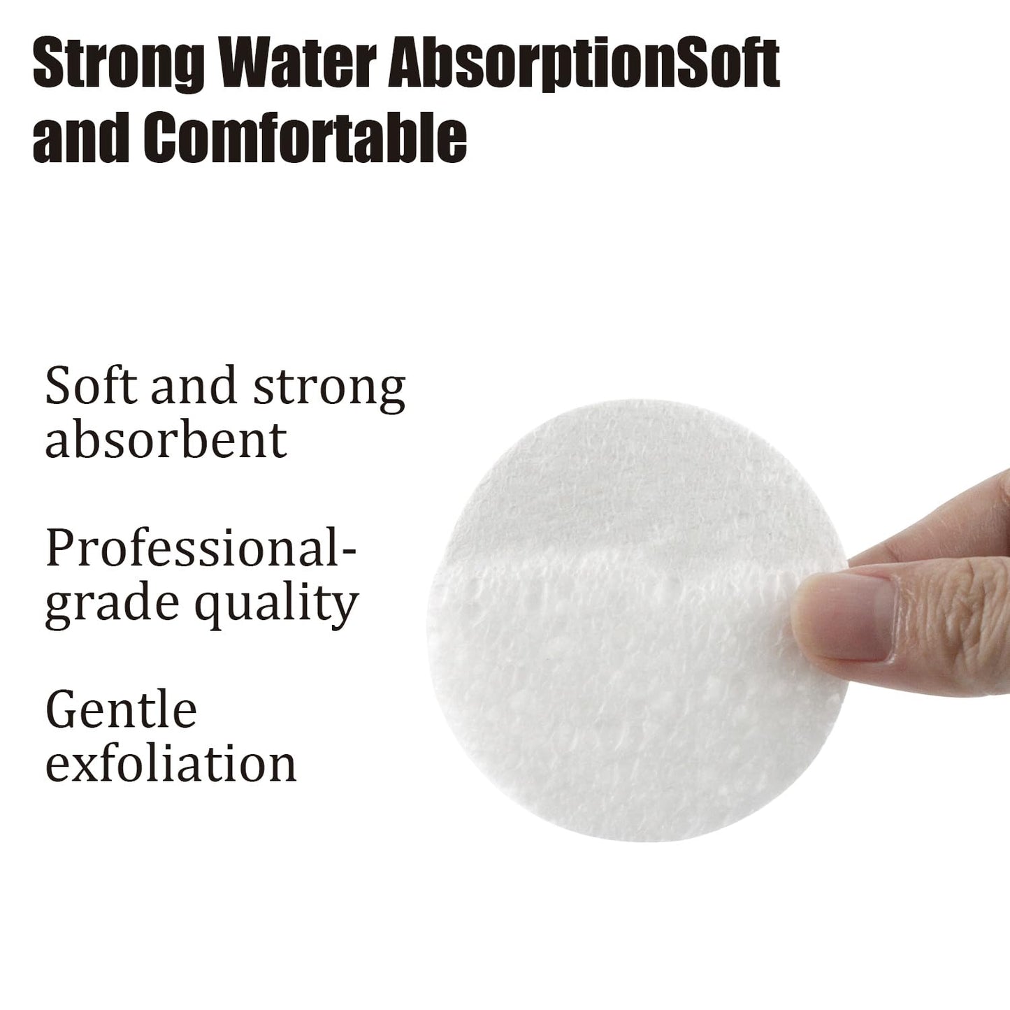 50-Count Facial Sponges Compressed Natural Cellulose Sponge Round Shape Face Sponge for Face Cleansing Exfoliating and Makeup Removal, White