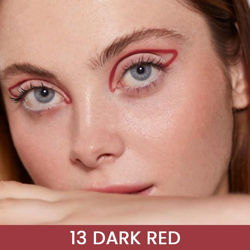 Kaely Dark Red Gel Eyeliner Pencil,Waterproof Smudge Proof Eye Liner Pen,Cat Eye Goth Halloween Makeup,Eye Black Face Paint Lipstick Crayon,Color Colorful Eyeliner Eyeshadow Stick,13
