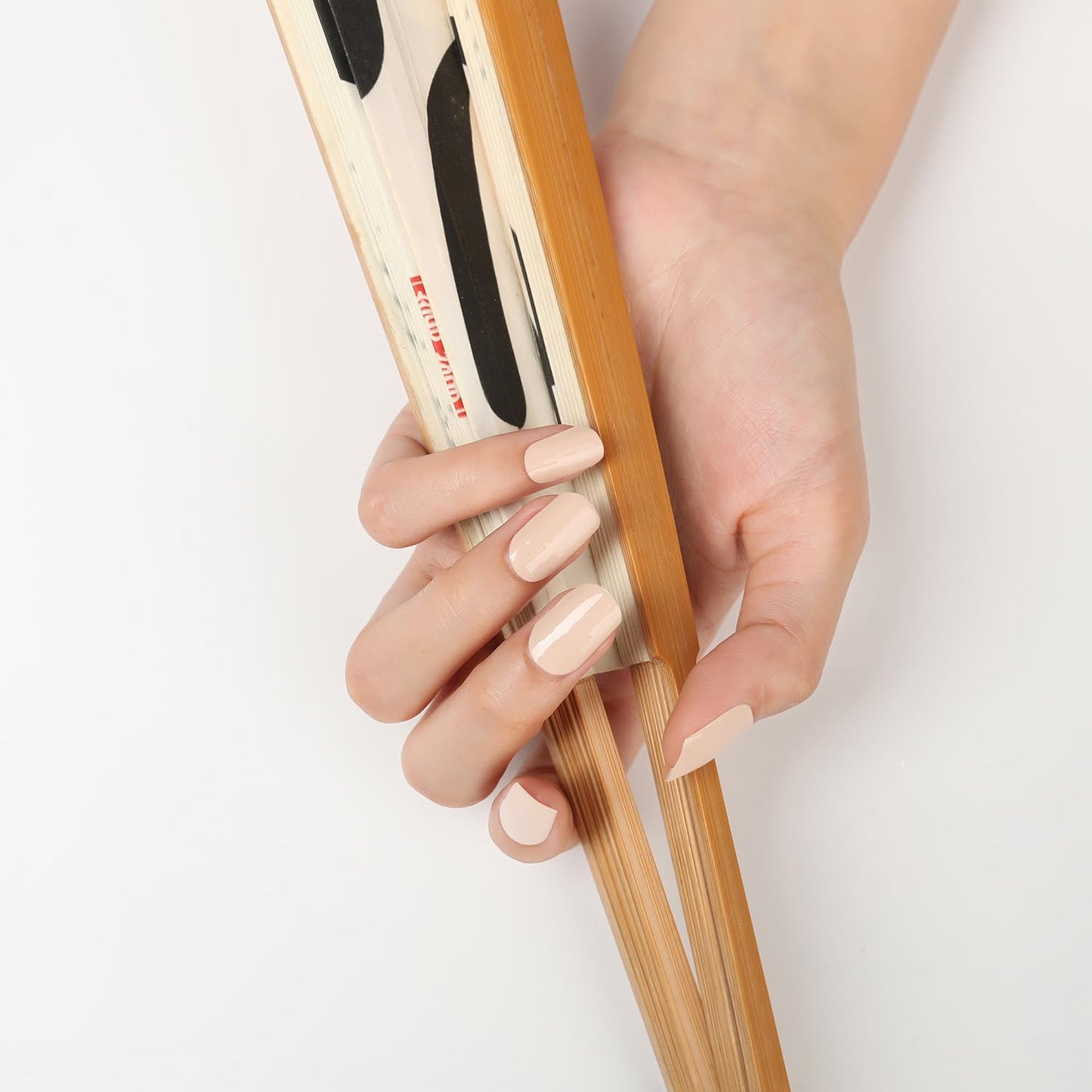 WOKOTO 20 Pcs Bisque Semi Cured Gel Nail Polish Strips With Nail File & Wooden Stick Holographic Gel Nail Strips UV Gel Nail Stickers Full Nail Wraps Stick On Nail Polish Stickers For Women