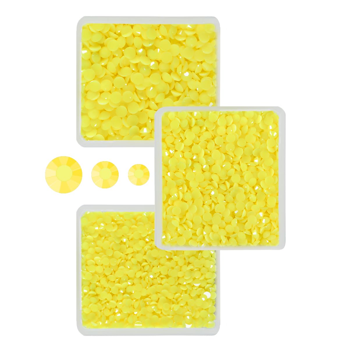 3mm 4mm 5mm 3 Boxes Pure Lemon Yellow Resin Rhinestones for Bedazzling Crafting Flatback Jelly Stones Bulk Diamonds Gems for Nails Face Eyes Makeup Tumblers Bottles DIY Crafts Clothes Shoes
