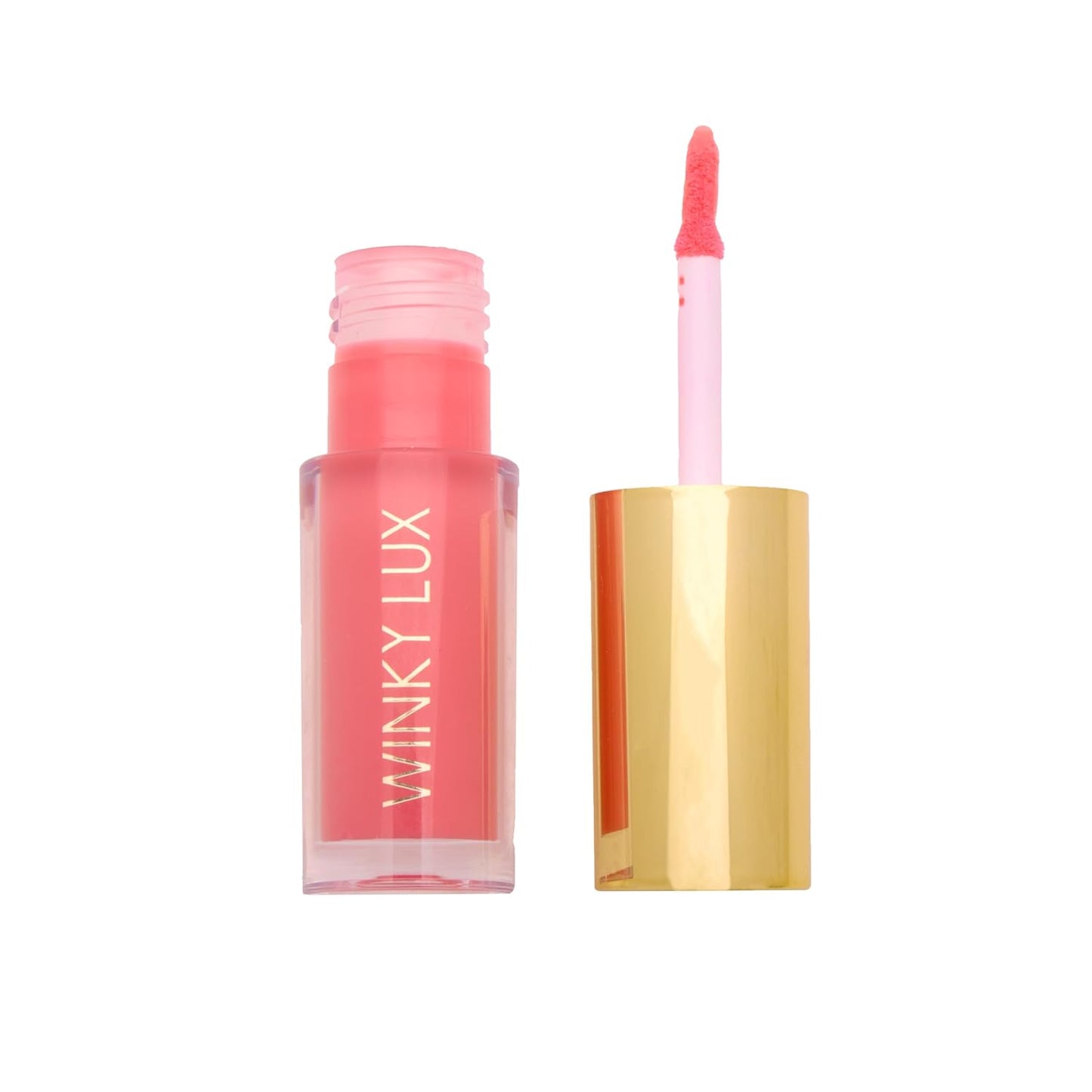 Winky Lux Juicy Very There Lip Oil - Hydrating Coral Pink Tint with Jojoba Oil, Non-Sticky Glossy Lip Oil, Bright Pink Gloss for Juicy Lips & Soft Vanilla Scent