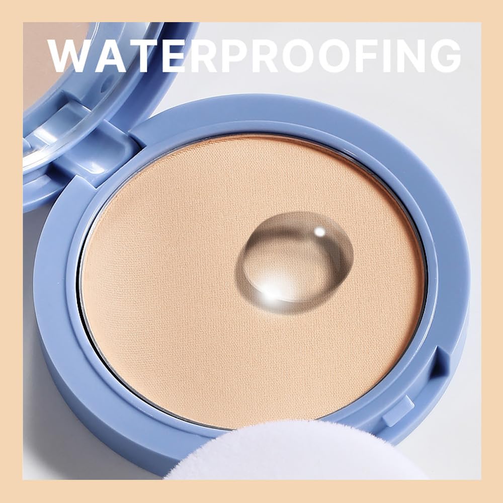 Kaely Oil Control Face Pressed Powder, Perfection Matte Compact Powder, Long Lasting Waterproof Finishing Powder Makeup, polvo compacto de maquillaje, Lightweight, Vegan, 125 Ivory Buff