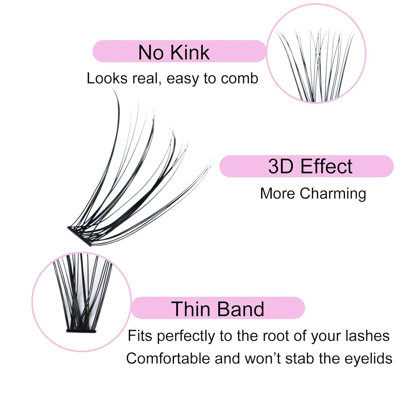Eyelash Clusters LAUBESS Lash Clusters Individual Lashes Cluster Eyelash Extensions DIY at Home Waterproof Cluster Lashes (10D/20D-D-Mix9-16)