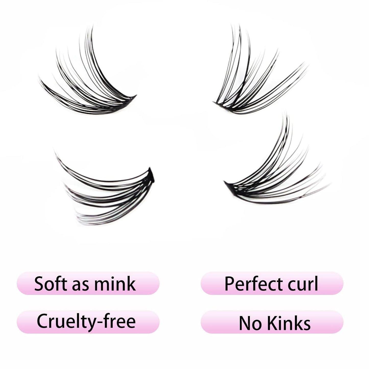 Eyelash Clusters LAUBESS Lash Clusters Individual Lashes Cluster Eyelash Extensions DIY at Home Waterproof Cluster Lashes (30D-0.07C-14-18)