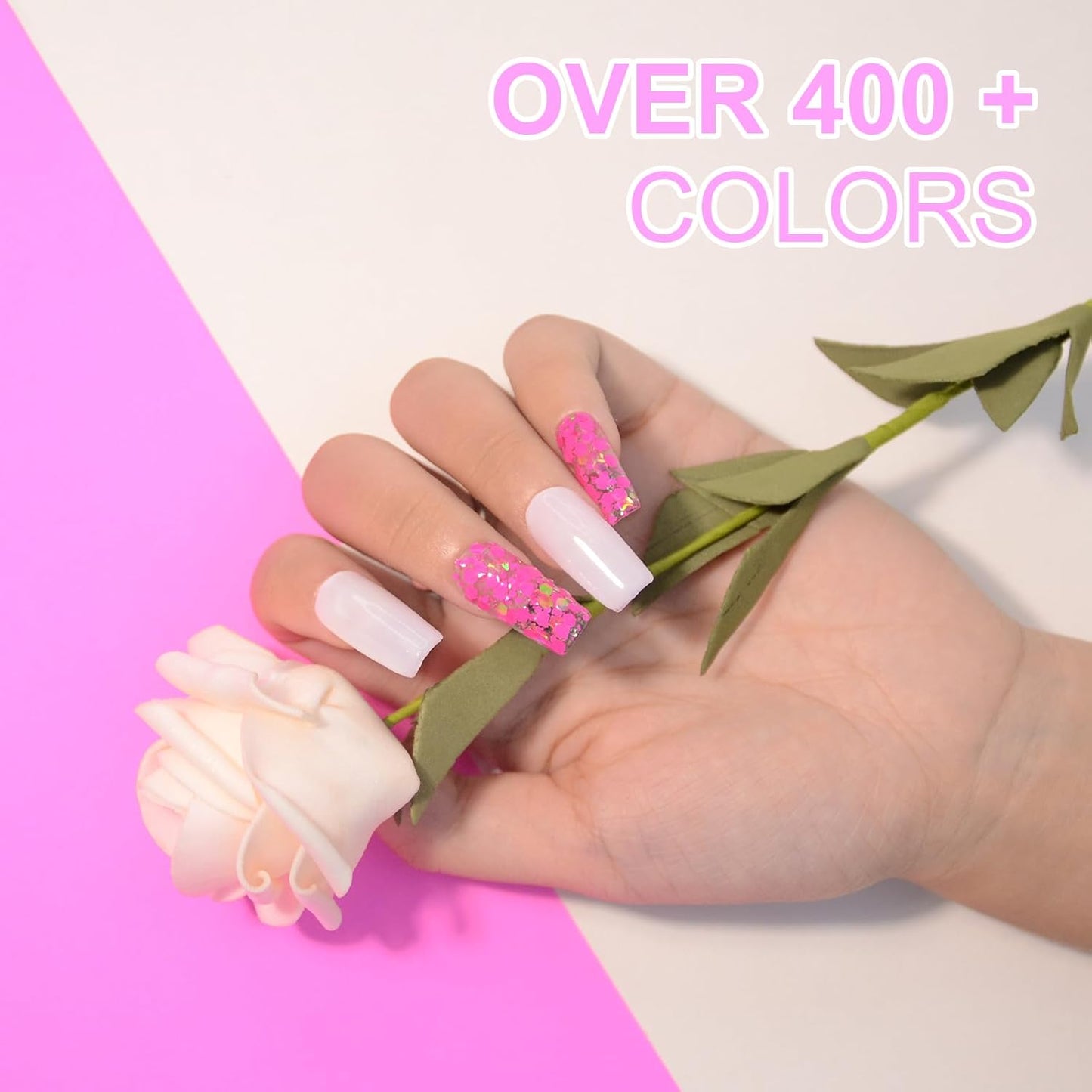 1 Oz Glitter Purple Nail Dip Powder, Odor-Free and Long-Lasting, No Needed Nail Lamp Curing, Dipping Powder French Nail Art Starter Manicure