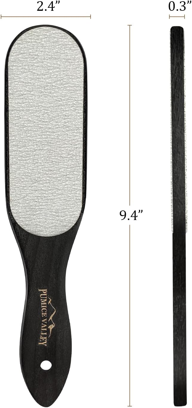 Pumice Stone Foot Scrubber - Pedicure Foot File with Handle for Dry Dead Skin - Callus Remover for Feet - Foot Scraper - Exfoliating Brush for Heels, Elbows, Hands