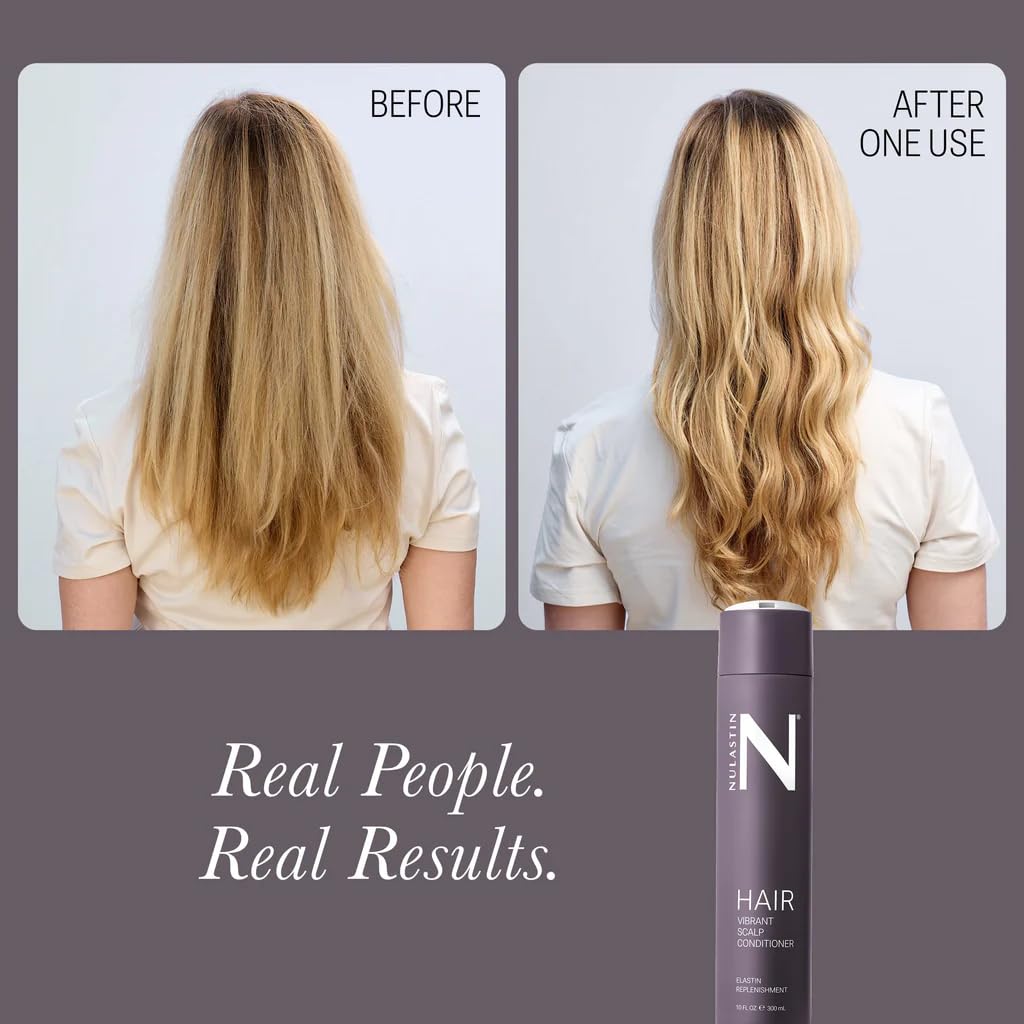 NULASTIN Vibrant Scalp Conditioner - Volumizing Hair Conditioner for Women & Men - Reduce Frizz & Breakage - Enhance Shine - Clinically Tested & Color-Safe - Silicone-Free & Vegan (10 Fl Oz)