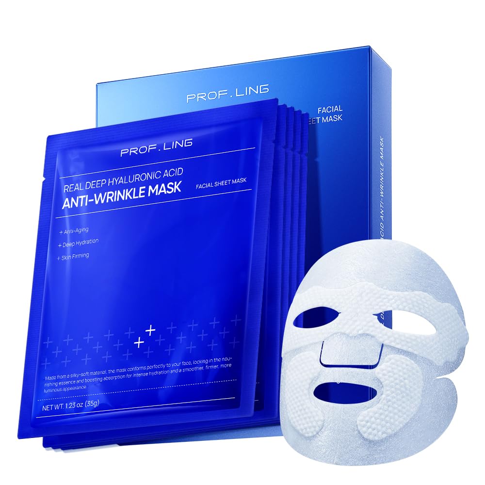 REAL DEEP HYALURONIC ACID ANTI-WRINKLE MASK,Multi-Zone Hyaluronic Acid Anti-Wrinkle Face Mask, Deeply moisturize and reduce fine lines on the skin, keeping the skin firm and soothing