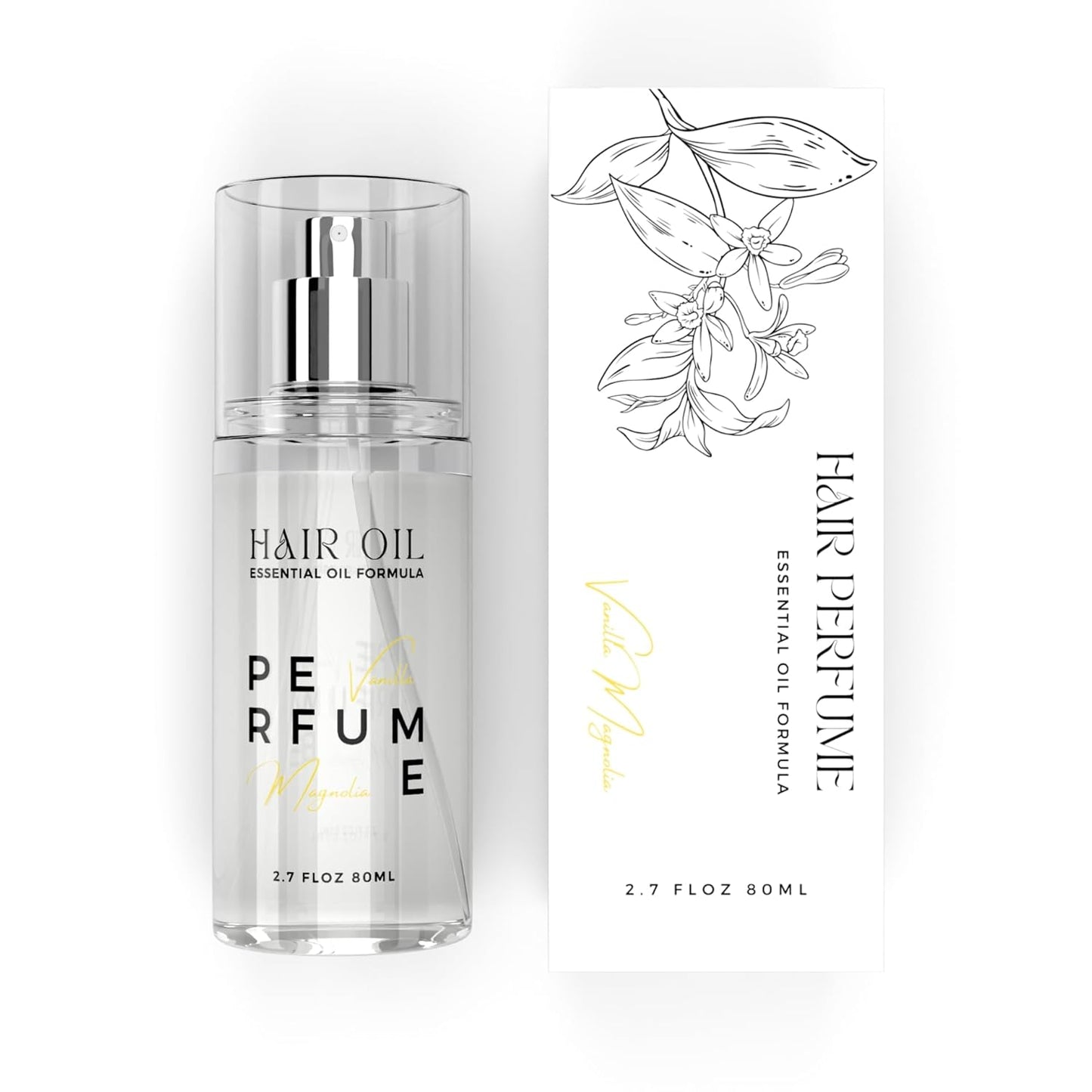 Hair Perfume Oil for Women (Vanilla Magnolia), Argan Oil Heat Protection Spray for Dry, Damaged, Firzzy Hair Care, Long Lasting Fragrance Mist with Keratin & Elastin for Nourishing & Smooth 2.7 fl oz