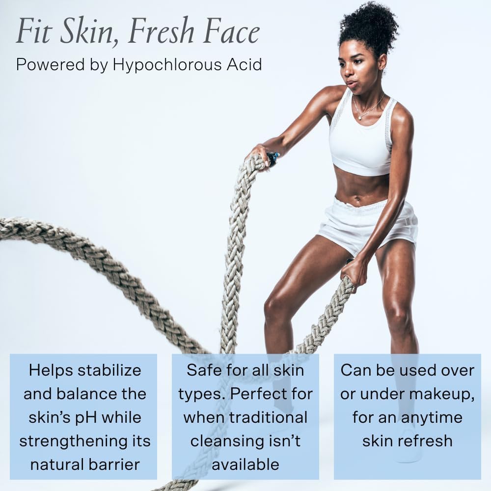 Detox & Soothe Face Mist with Hypochlorous Acid | Reduces Redness & Breakouts | pH Balance & Skin Cleansing for Active Lifestyles | TSA Approved, 2.7 oz | Clean Ingredients