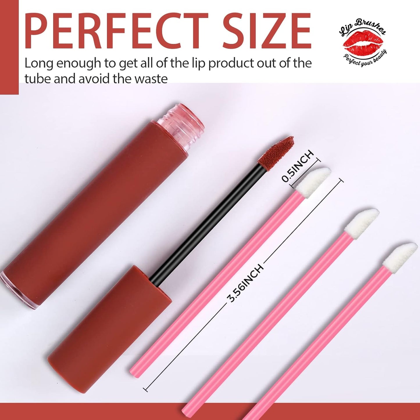 Teenitor 600 Pcs Lip Applicators Disposable Lip Brush, Lip Wands Applicators, Lipstick Applicators Disposable Doe Foot Applicator Lip Brush Wands Pink