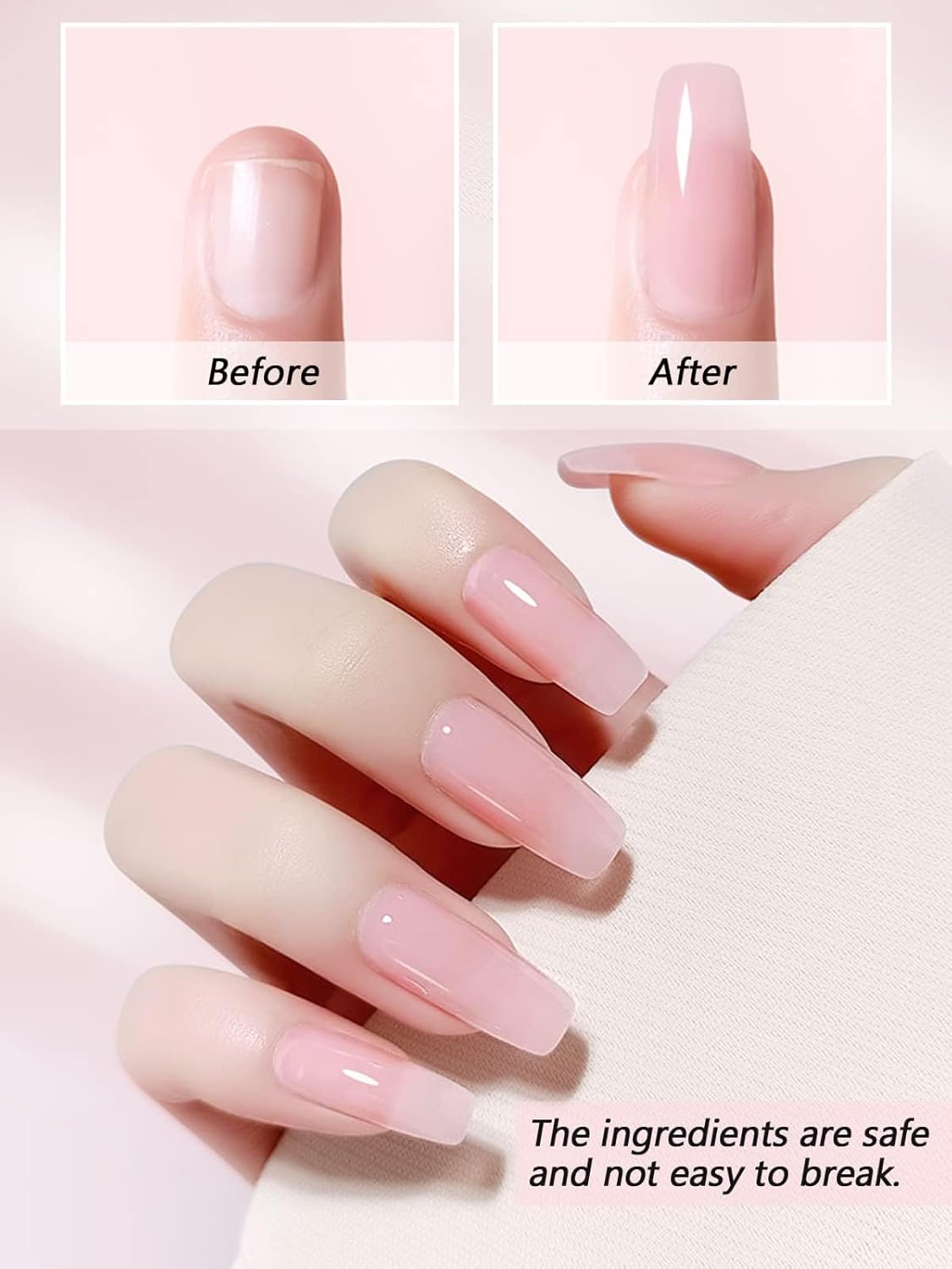 EBANKU Acrylic Powder Pink 120g/4.23oz Acrylic Nail Powder, Long Lasting 3D Fingernail Carving & Nail Extensions, Professional Acrylic Powder for Manicure, No Nail Lamp Needed