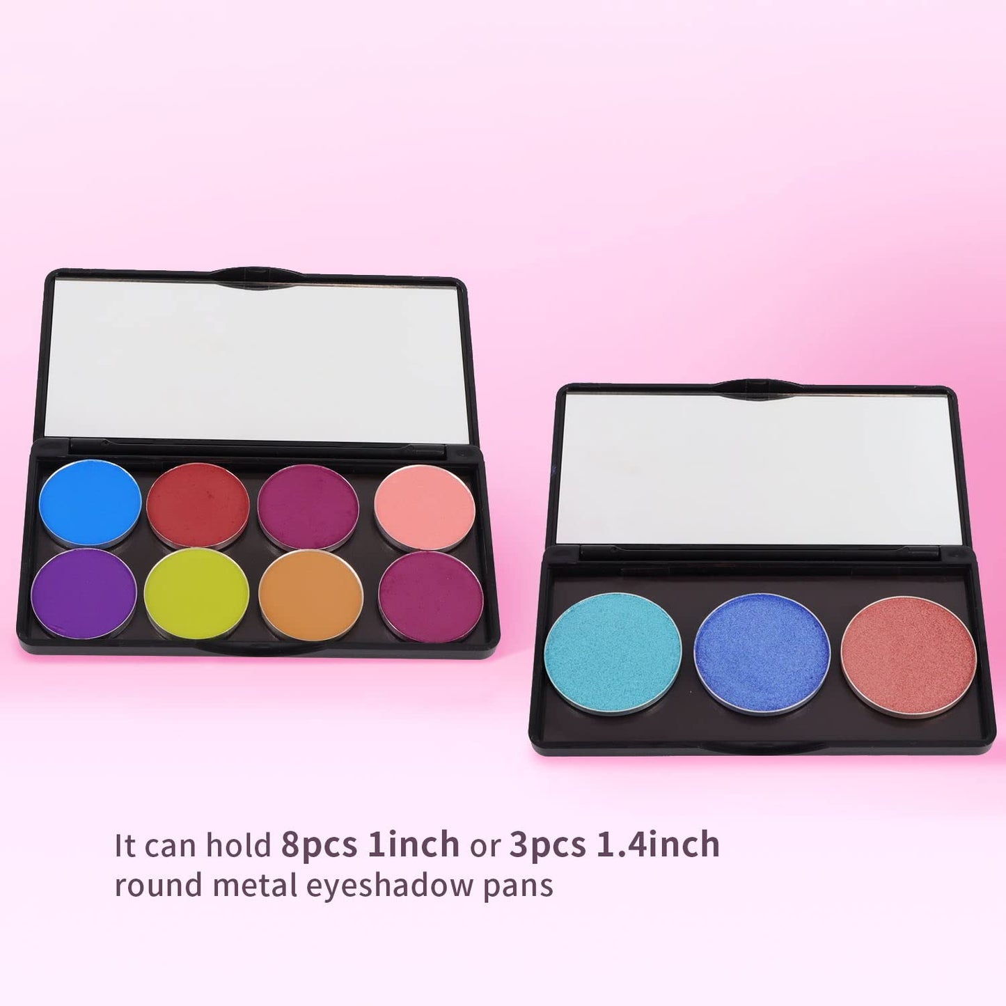 5 Pack Magnetic Makeup Palette with Mirror, Empty Eyeshadow Palette Cosmetics Dispensing Storage Box for DIY Eyeshadow Lipstick Blush Powder Foundation