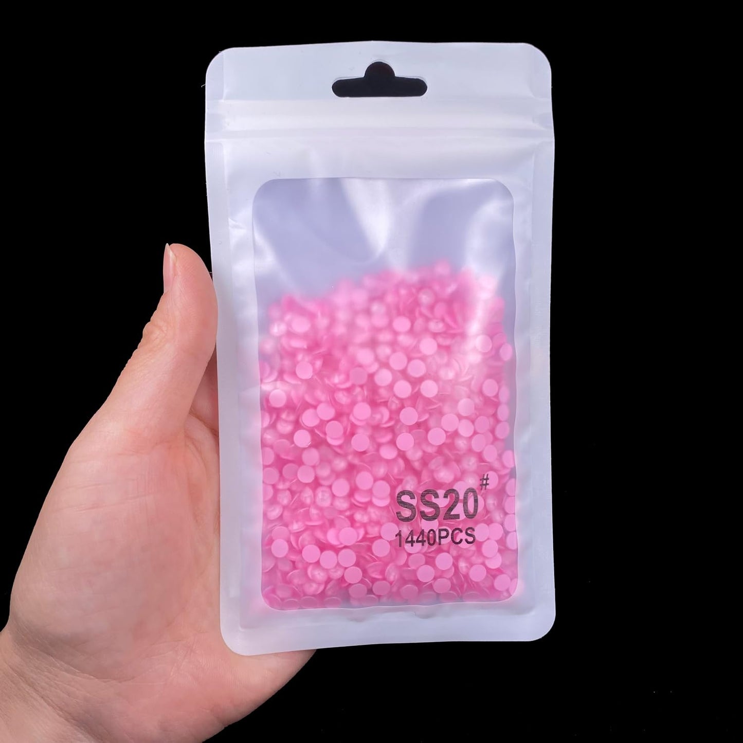 Flatback Glass Rhinestones,Bedazzler Gems 1440pcs Non Hotfix Crystal Rhinestones for Nail Charms Crafts Clothes Tumblers,Lt.Pink Neon,SS20