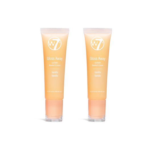 W7 Gloss Away Lip Balm - 2 Piece Set - Nourishing Lip Balm Formula With Shea Butter - Vanilla
