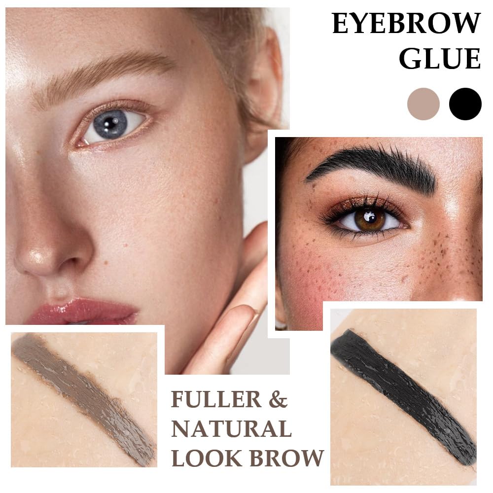 Tinted Thickening Brow Mascara,Brow Fast Sculpt,Waterproof, Transfer-proof, Brush to Fill in Eyebrows and Cover Gray Hairs - Cruelty Free (2pcs 01 Taupe &08 Black)