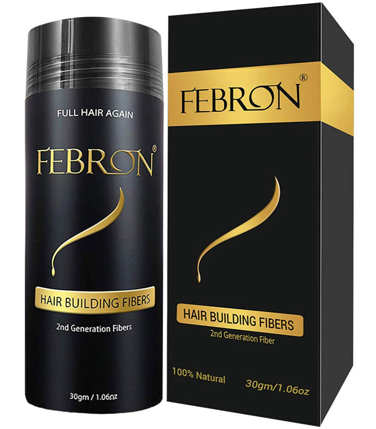 FEBRON Hair Fibers For Thinning Hair For Women & Men Hair Loss Concealer Hair Powder Volumizing Based 100% Undetectable & Natural - Bald Spots Filler (30 Gram, Light COOL Brown)