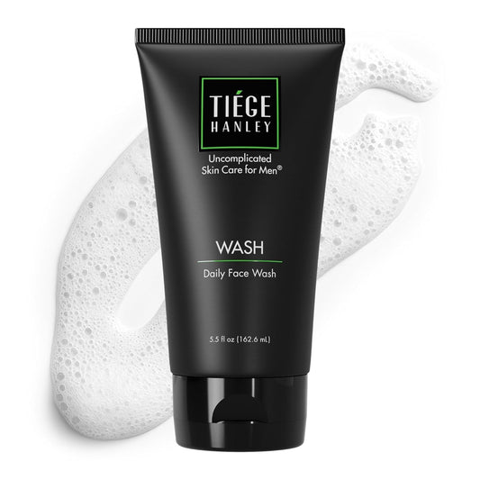 Tiege Hanley Daily Mens Face Wash, 5.5 Oz - Gentle Fragrance-Free Face Cleanser for Men Revitalizes, Hydrates & Softens Skin - Men's Face Wash & Facial Cleanser Skincare for Dry & Sensitive Skin