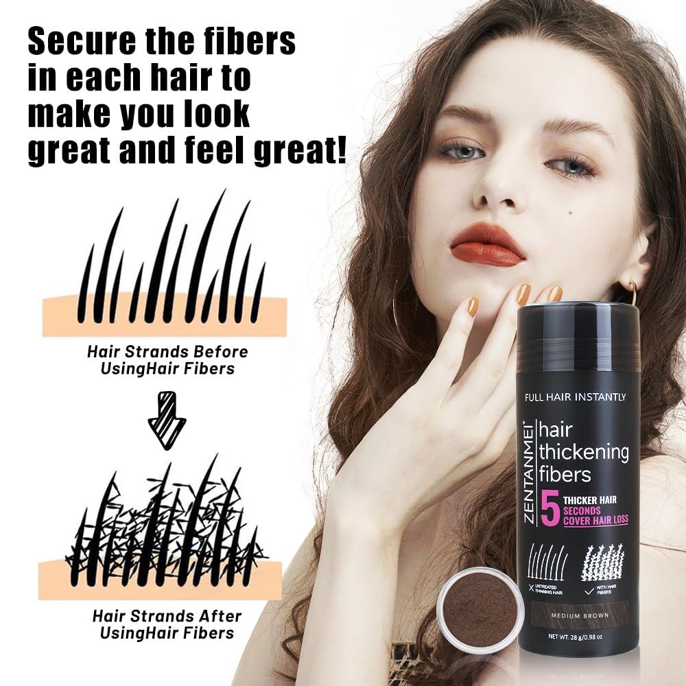 Hair Fibers for Thinning Hair for Women All-Natural Hair Building Fibers 0.98 Oz Hair Volume Powder Bald Spot Cover Up for Men & Women (White)