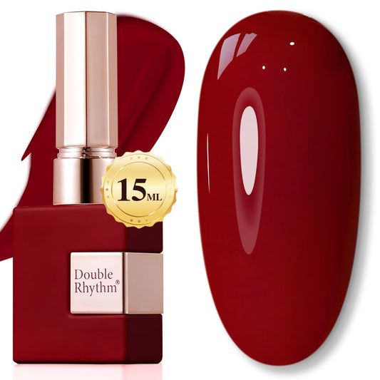 Double Rhythm Translucent Gel Polish Sheer Neutral Natural Light Milky Same Color Same Bottle 15ML Jelly UV Nail Polish Nail Art DIY at Home (Pale Burgundy-A1486)