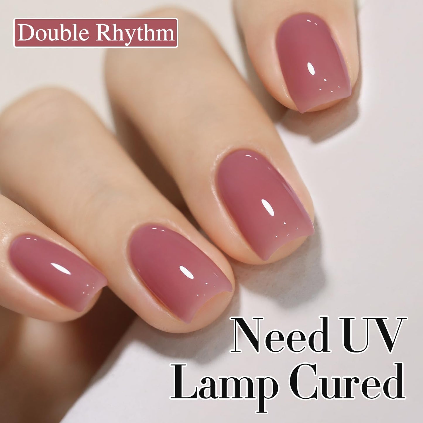 Double Rhythm 0.50 OZ Translucent Gel Polish Same Color Same Bottle Sheer Pastel Neutral Natural Milky 15 ML Jelly UV Nail Art DIY at Home (Light Plum-A1530)