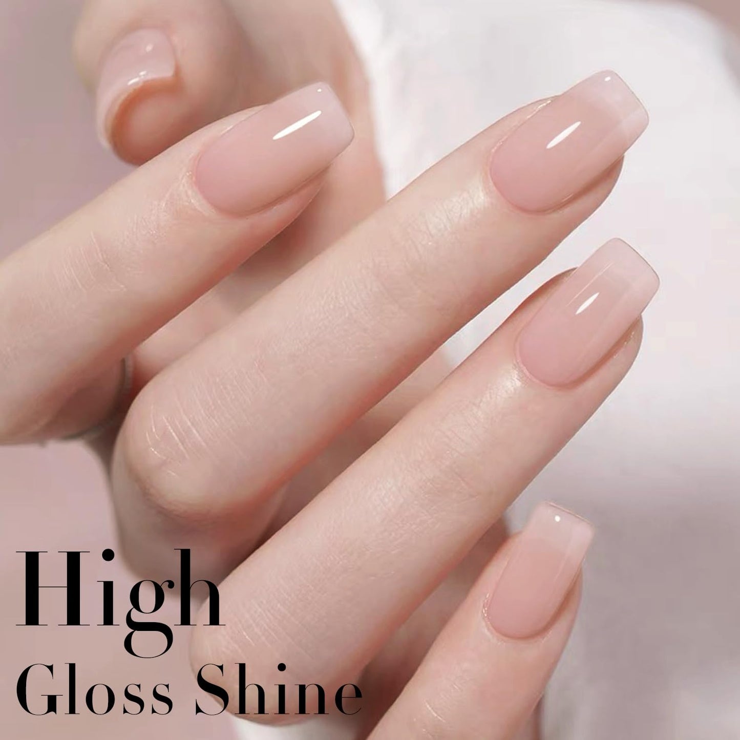 Double Rhythm Translucent Gel Polish Sheer Neutral Natural Light Milky Same Color Same Bottle 15ML Jelly Nail Polish Nail Art DIY at Home (Milky Pink-A1377)