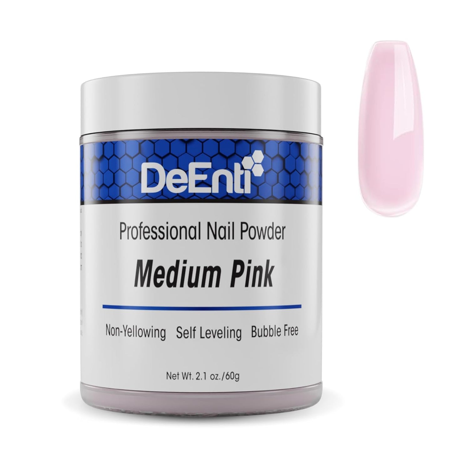 Acrylic Nail Powder, 2oz Medium Pink, Long Lasting Salon Quality, Bubble Free Professional Manicures, Nail Art, Fake Nails, Dip, Carving & Extensions