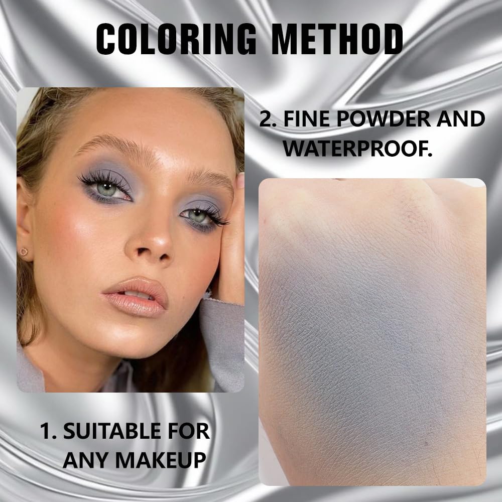 Kaely Pressed Single Eyeshadow Makeup, Smoky Gray Matte Highly Pigmented Monochrome Eye Shadow Palette, Waterproof Neutral Powder Mini Eyeshadow, sombras para ojos, Lightweight Blendable, 10