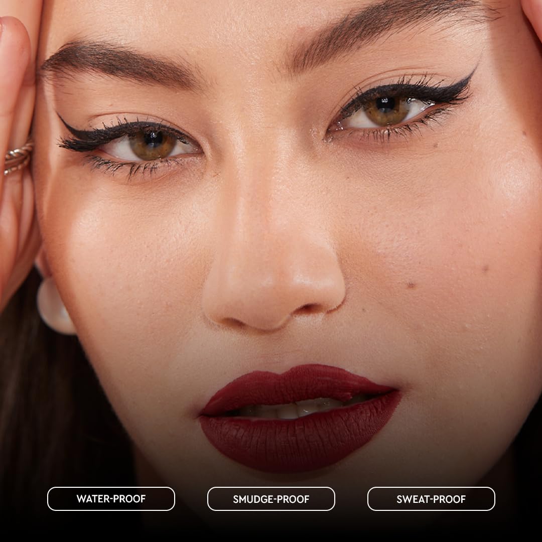 Waterproof Eyeliner Pen - Intense Black, Matte Finish - Lasts Up to 24 Hours - Tear, Sweat & Smudge Proof - 100% Vegan, 1.1 ml