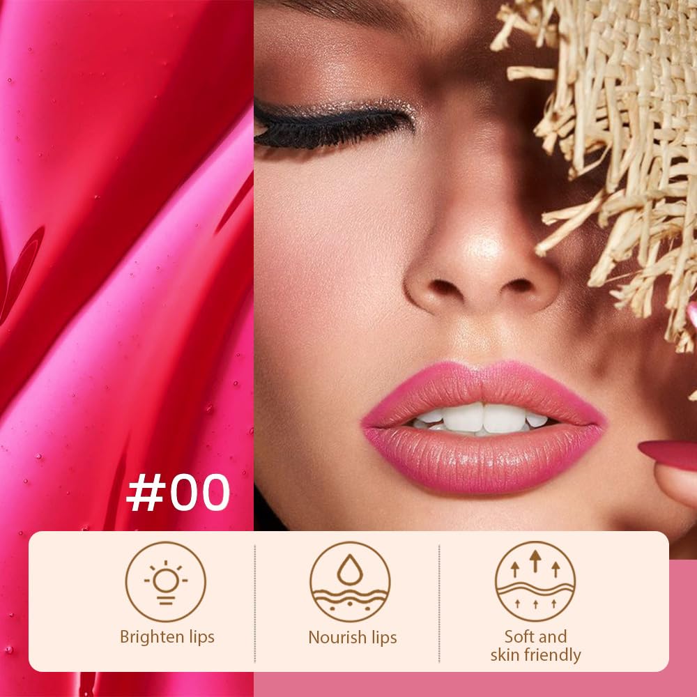 2 Pcs Matte Liquid Lip Stain Peel Off Lip Liner, Long Lasting Lip Tattoo, Waterproof & Transfer-Proof Lip Liner Peel Off Lip Gloss for All Skin Types. 0.12 fl oz #00+#06