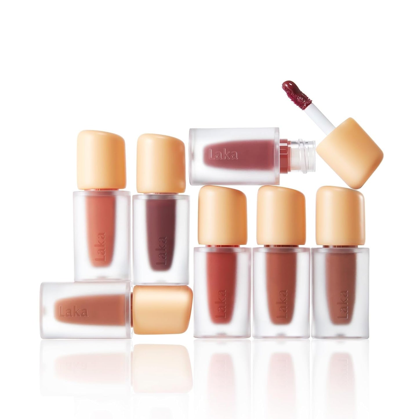 Laka Fruity Glam Tint, 4.5g/0.15 oz., Glowing Lip Stain with Wide Color Spectrum, Hydrating & Lightweight Texture, Long-Lasting Bold Stain, Non-Sticky, Vegan, K-Beauty (#115 Envy)