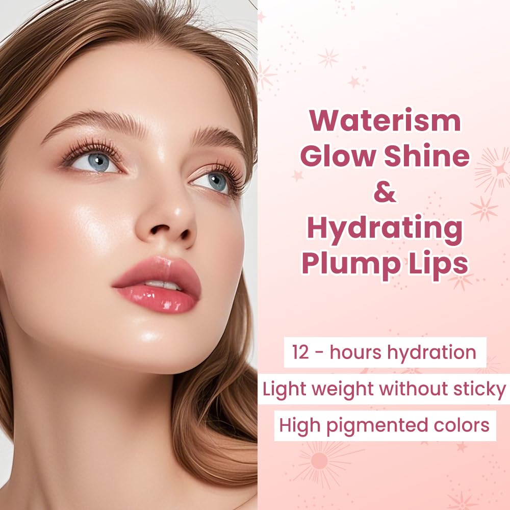 CATKIN Glossy Lip Balm Ultra Hydating Glow Lip Tinted Jelly Plump Melting Balm Shea Butter Repair Soothing For Dry Lips Dewy Finished 0.12 oz 2pcs Set 01