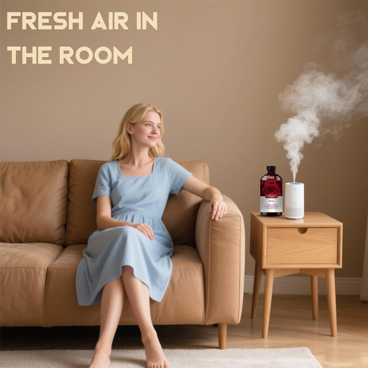 Rose Fragrance Oil-Rose Essential Oil 4.33oz (130ml)-100% Pure Natural Scent for Diffusers, Candles, Soap Making & Aromatherapy-Relaxing Home & Gift Essential Oil for Bath, Massage