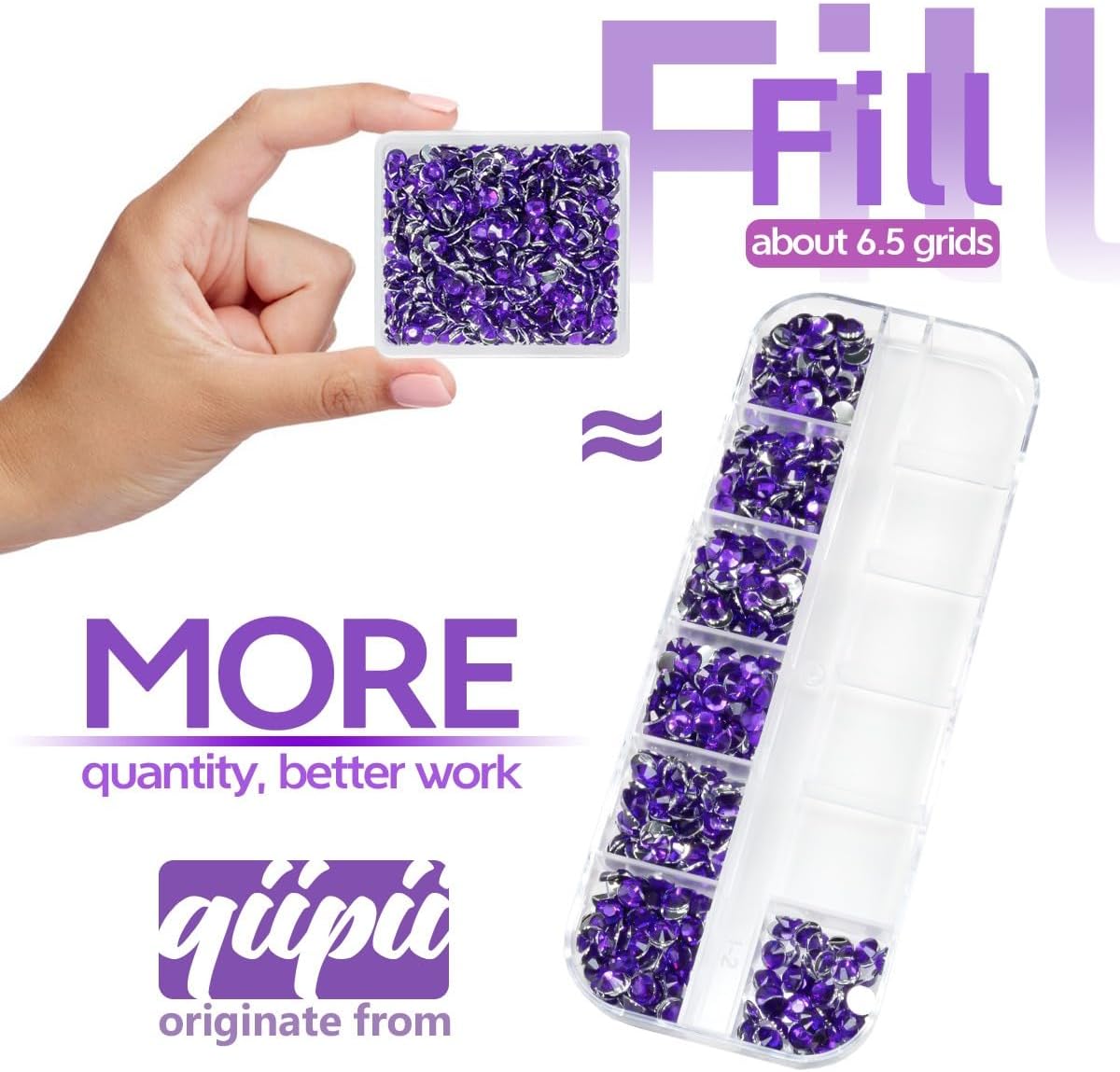 Dark Purple Crystal Resin Rhinestones w B7000 Jewelry Glue for Bedazzling Crafting Deep Purple Flatback Stones 3mm 4mm 5mm 6mm Diamonds Crystals Gems for Nails Face Eyes Makeup Tumbler Crafts