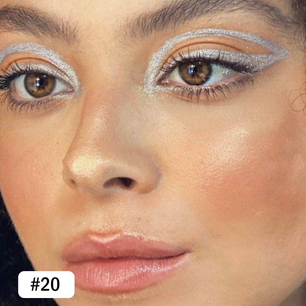 Kaely Gel Eyeliner Pencil for Women, Silver Eye Liner Waterproof Smudge Proof with Sharpener, Waterline Eye Makeup Liners, delineador de ojos contra el agua, Vegan & Cruelty-Free, 20