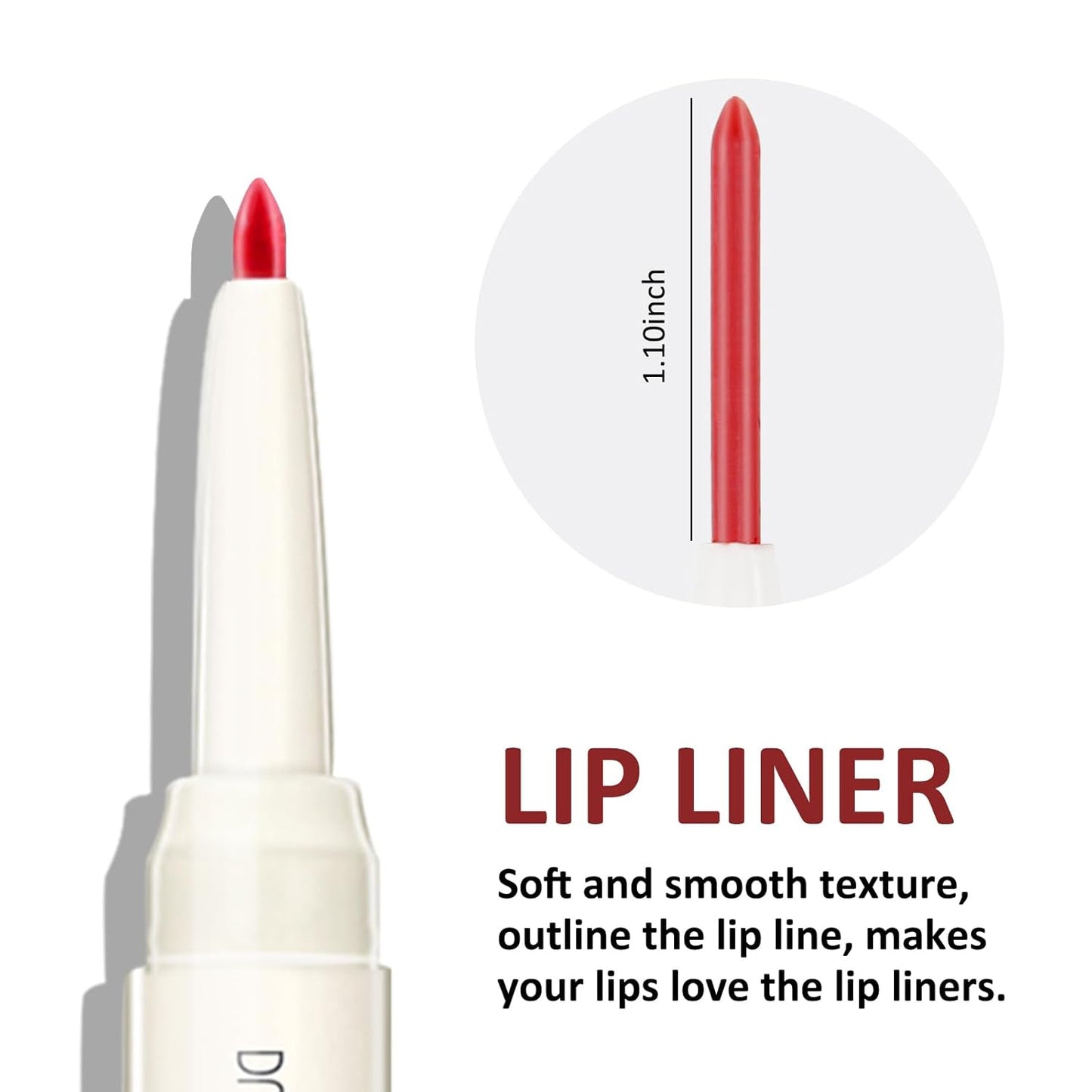 Boobeen Double-ended Lipstick Lip Liner Makeup Velvet Lipgloss Lipstick, Creamy Lip Pencil for Women Matte Long-lasting Matte Satin Finish, Nourishing and Non-fading