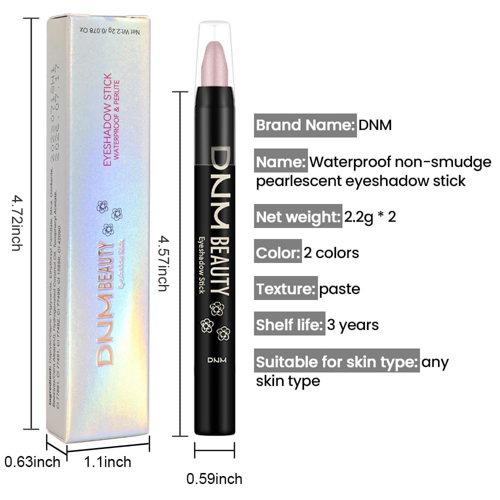 evpct 2Pcs Cream Eyeshadow Sticks Set for Eyes Waterproof, Rose Shimmer Matte Eye shadow Stick Pencil Pen Bulk sombras en crema para ojos 27+27