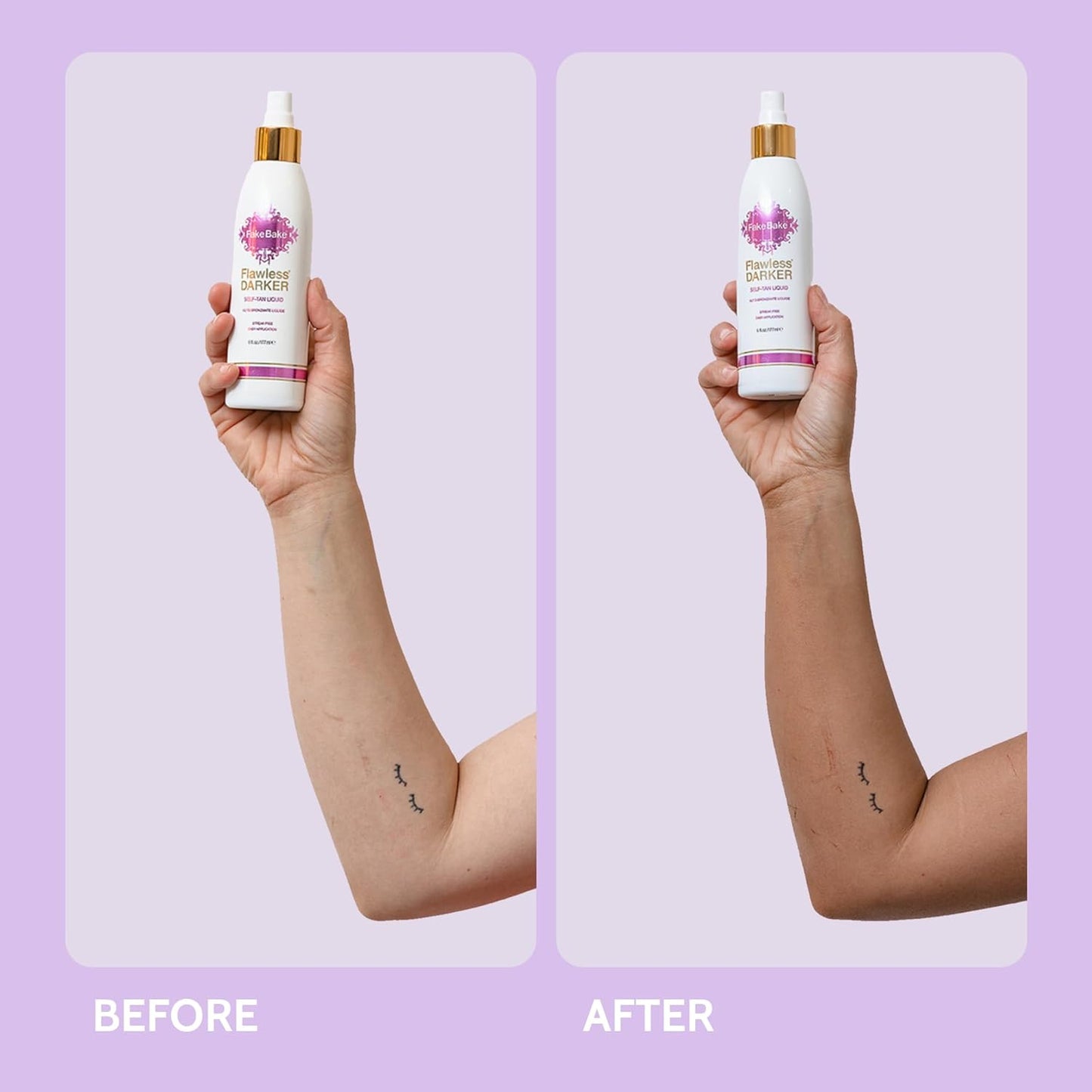 Fake Bake Flawless Darker Self-Tanning Liquid Streak-Free, Long-Lasting Natural Glow For All Skin Tones - Sunless Tanner Includes Professional Application Mitt, Black Coconut Scent - 6 oz (Pack of 2)