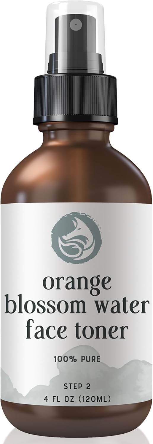 Orange Blossom Water Face Toner - Alcohol-Free Daily Facial Toner Spray 100% Natural for Sensitive Skin Acne and Breakouts - Best to Tone Tighten and Clear Pores - 120mL/4.oz by Foxbrim