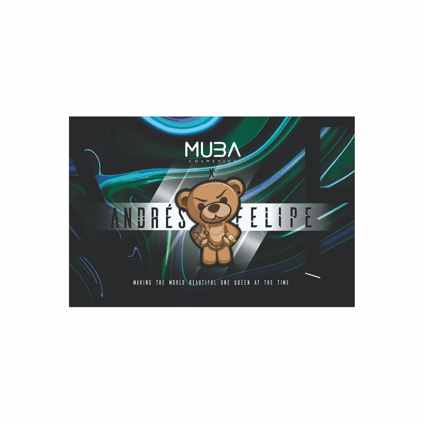 MUBA COSMETICS Andrés Felipe All in One Makeup Palette - Face Makeup Set with 12-Color Matte & Shimmer Eyeshadow Palette with Face Highlighter, Makeup Blush, Contour Powder