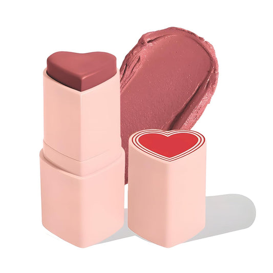 Blush Stick for Cheeks, Cream Blush with Heart-shaped, Blush Face Stick Multi-Use Lip and Cheek Tint, Waterproof Lightweight Easy to Blend Cream Blusher Makeup - Blush Him