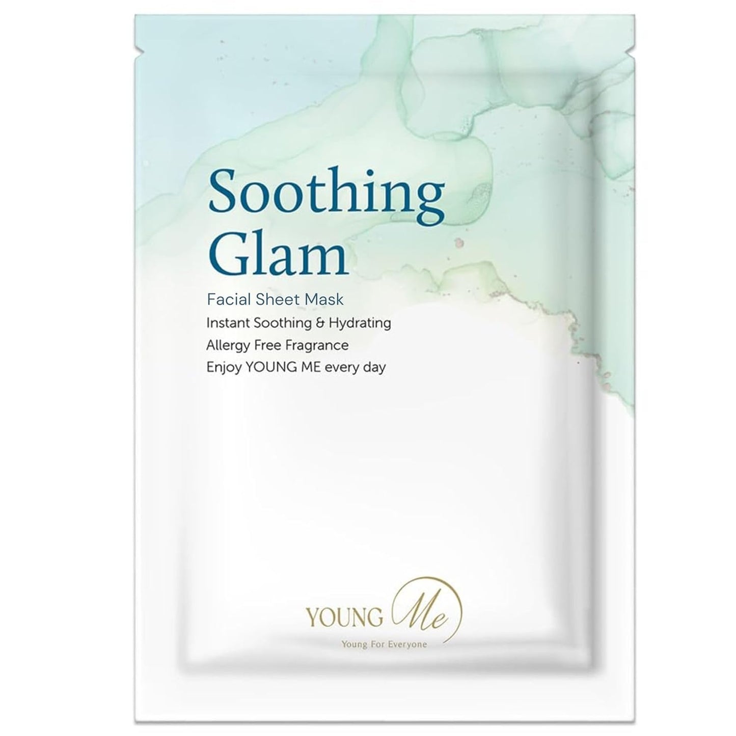 YoungMe Soothing Glam Facial Sheet Mask - 1 Sheets Face Masks | Korean Face Mask Skincare - Deep Real Masks for Sensitive Skin or All Skin Types