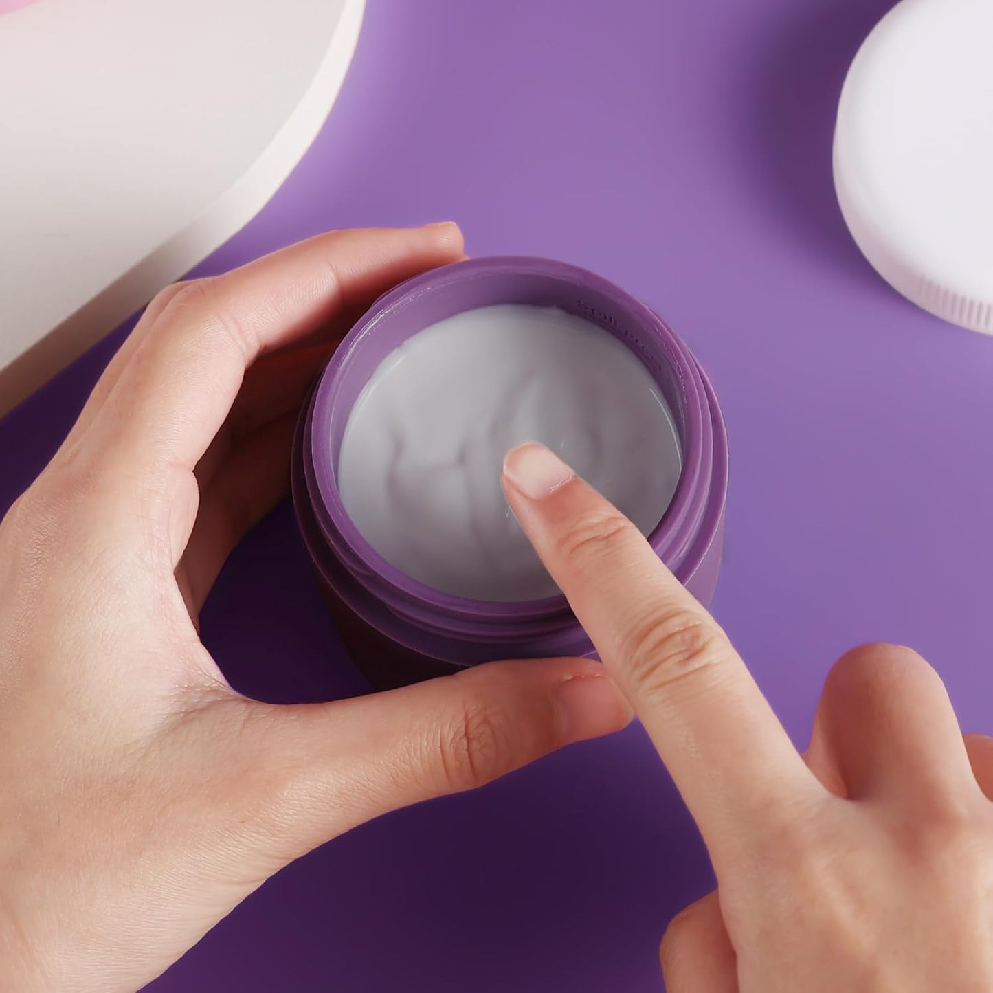 Travel Containers for Toiletries, Silicone Cream Jars BPA-Free, Leak-proof 3oz Travel Size Containers, Portable Size Silicone Jars with Lid for Cosmetic Face Hand Body Cream (4 Pack)