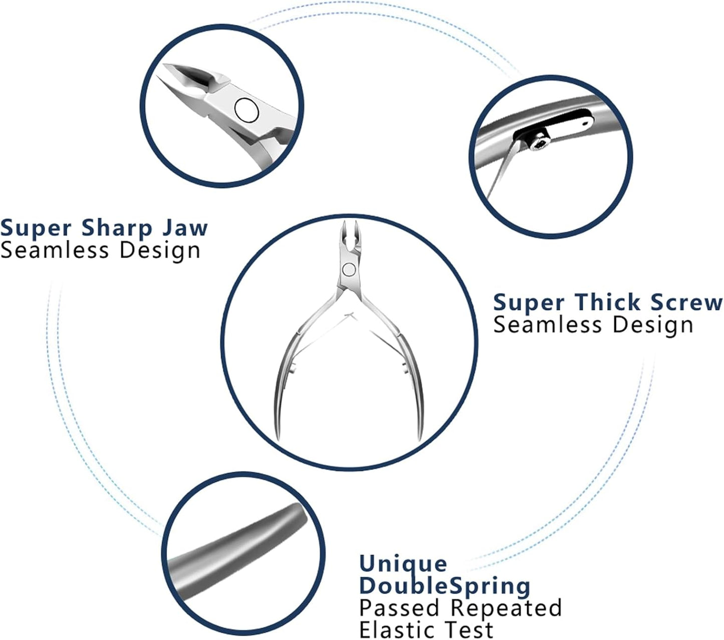 Cuticle Trimmer Cuticle Nippers, Durable Cuticle Cutter, Salon Toe Nail Cuticle Clippers, Stainless Steel Cuticle Remover Cuticle Scissor, Pedicure Manicure Tools for Fingernails and Toenails