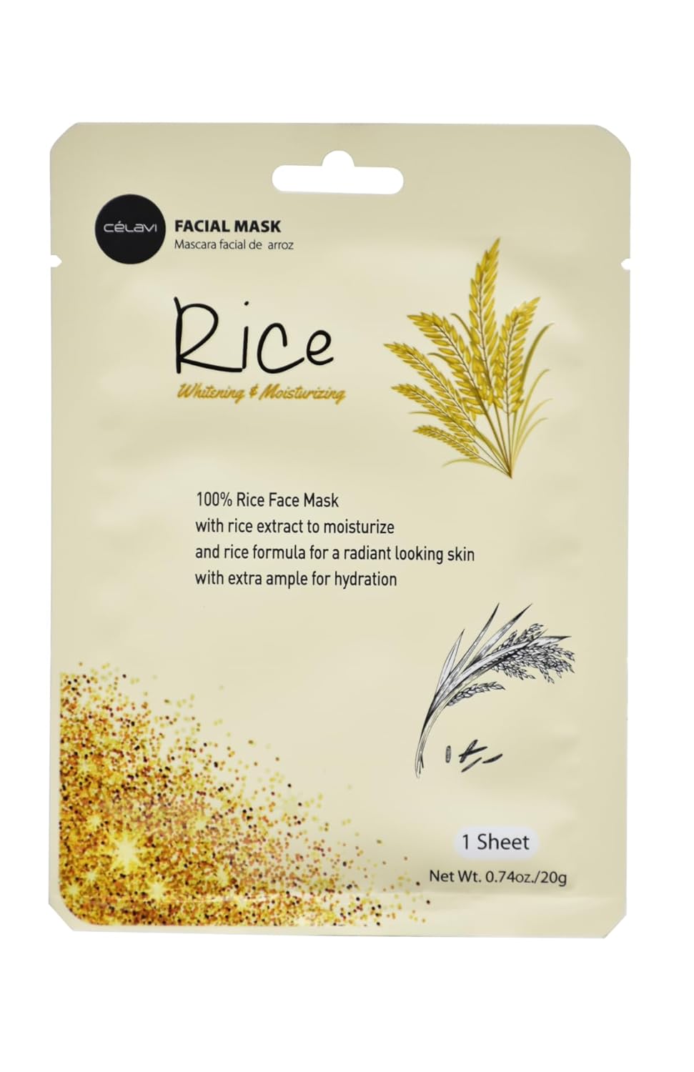 Celavi Essence Facial Sheet Face Mask Classic Authentic Korean Moisturizing Skincare, Pack of 5 (LIMITED EDITION)