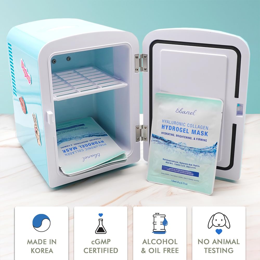 Ebanel 10 Pack Hydrogel Collagen Face Mask with Hyaluronic Acid, Vitamin C, Peptide, Aloe, Instant Brightening Hydrating Face Masks Skincare Korean Sheet Mask, Skin Firming, Lifting Anti Aging Masks