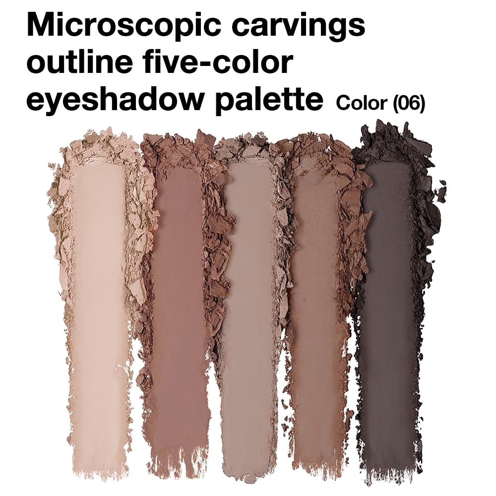 5 Colors Matte Eyeshadow Makeup Palette,Nude Dark Brown Taupe Black Natural Neutral Eye Shadow Palette,Long Lasting Waterproof Naturing-Looking Women Girls Eye Shadow