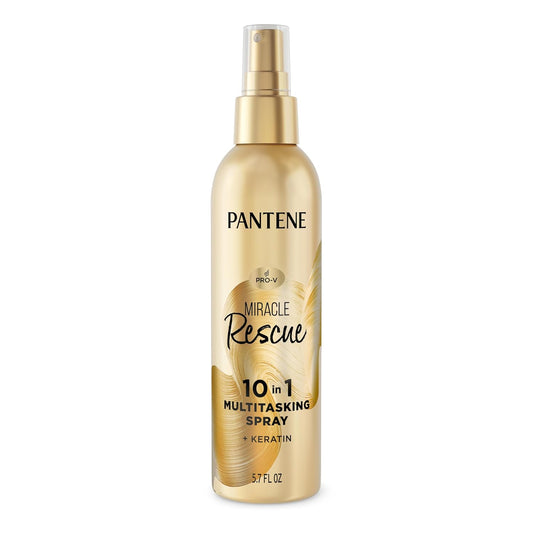 Pantene Miracle Rescue 10in1 Multitasking Spray - Heat Protection, Detangles, Repairs Damaged, Dry Hair, Improves Shine, Leave-In Conditioning Treatment with Keratin and Pro-Vitamin B5, 5.7 oz